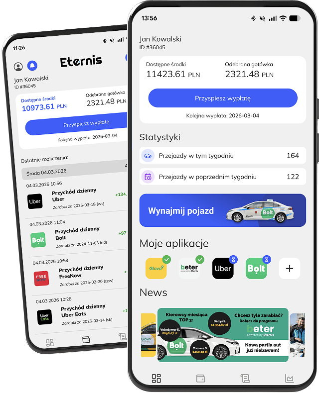 Aplikacja Eternis — mockup aplikacji mobilnej