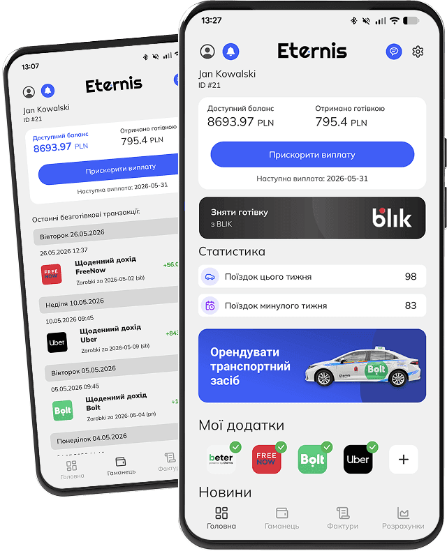 Aplikacja Eternis — mockup aplikacji mobilnej